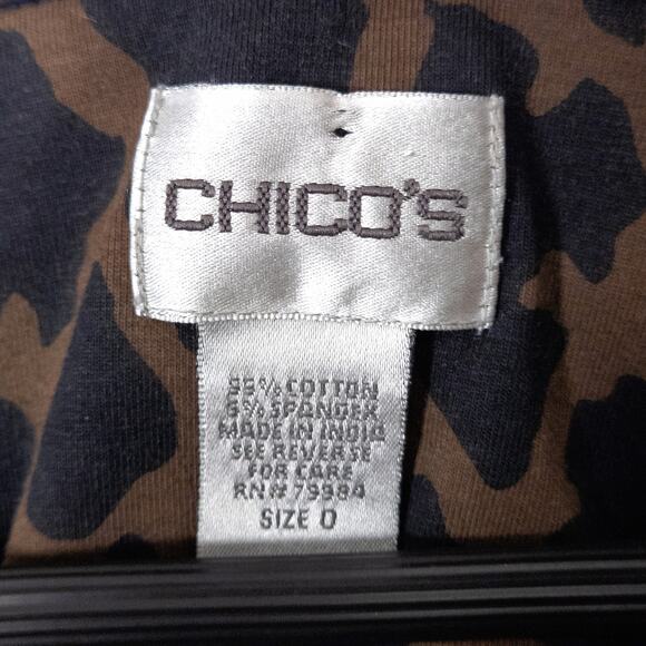 Chico’s Women’s Tank Top Safari Chic Animal Print Mobwife Scoop Neck Size M - Picture 3 of 4